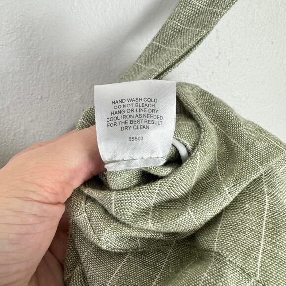 Romeo + Juliet Couture NWT Light Green Pinstripe Linen Blend Sleeveless Jumpsuit - Picture 13 of 13